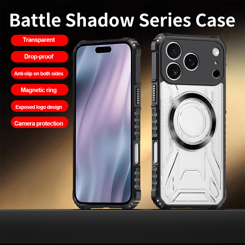 Rugged Armor Case - Custodia magnetica trasparente per iPhone 18