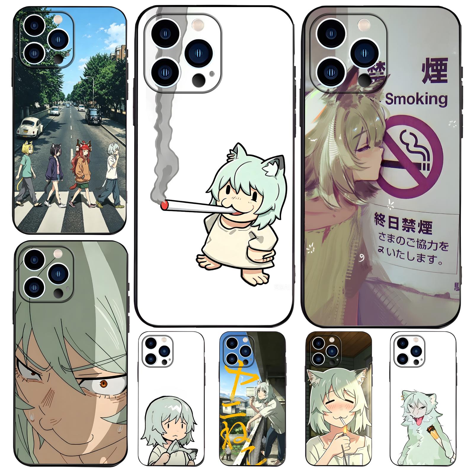 Phone Cases Bulk - Custodia Morbida Nera Anti-Caduta Chainsmoker Cat
