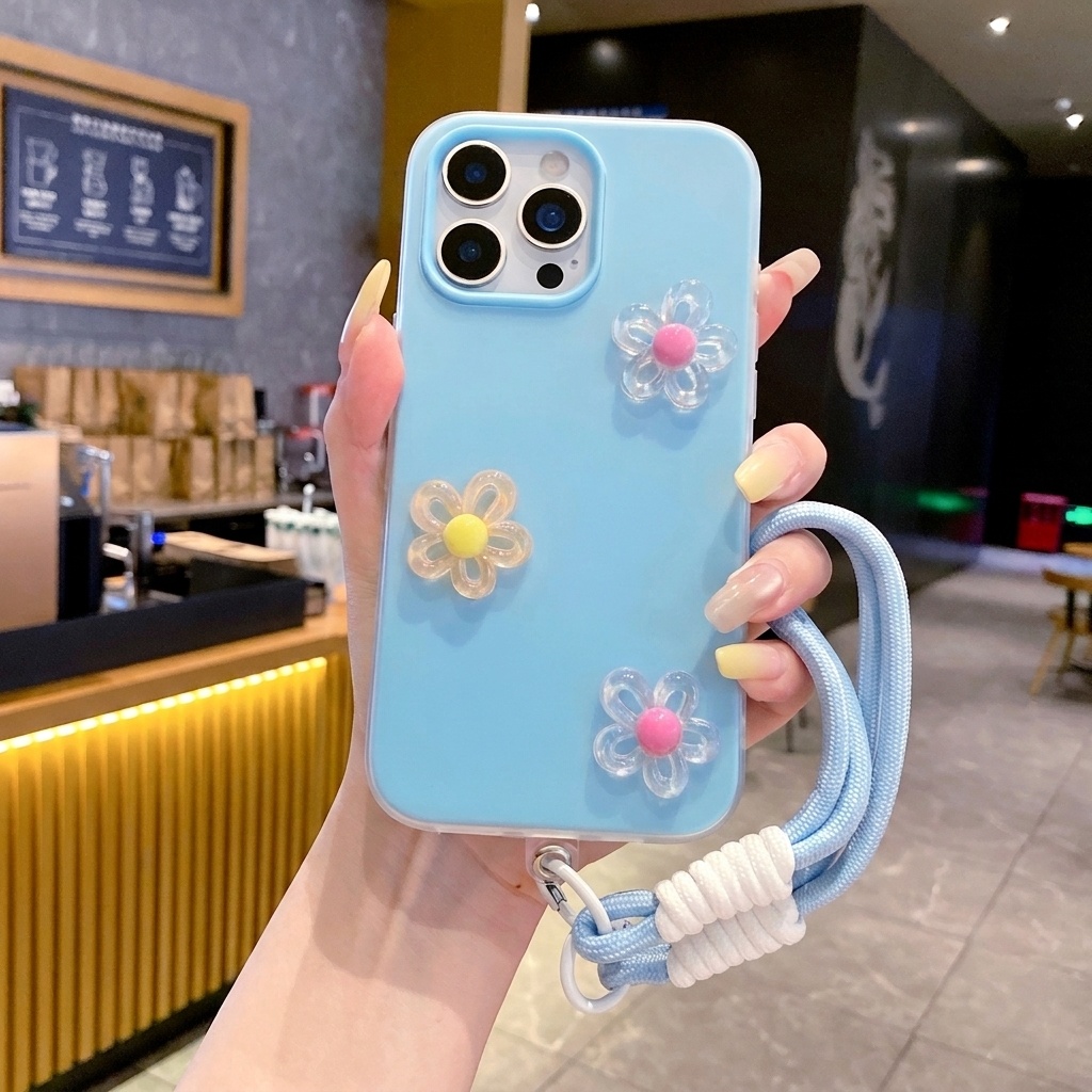 Phone Cases Diy - Custodia Morbida Antiurto Blu 2-in-1 con