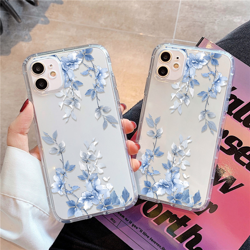 Phone Cases Transparent - Custodia per telefono trasparente fiore blu